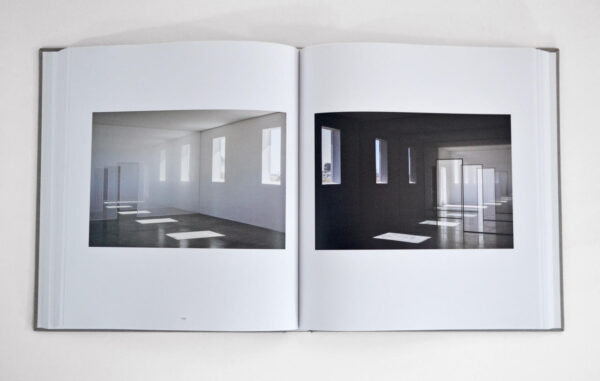 Robert Irwin: untitled (dawn to dusk) open to a page showing images from the book